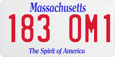 MA license plate 183OM1