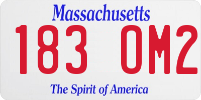 MA license plate 183OM2