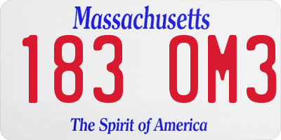 MA license plate 183OM3