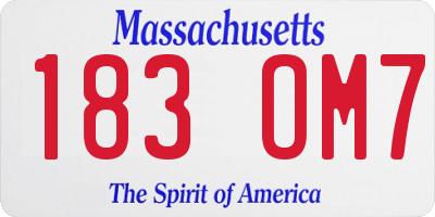 MA license plate 183OM7