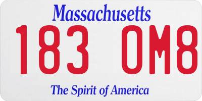 MA license plate 183OM8