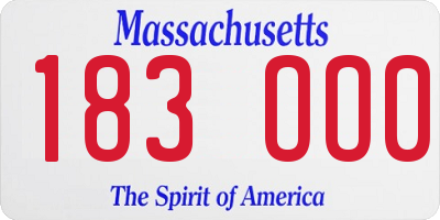 MA license plate 183OO0