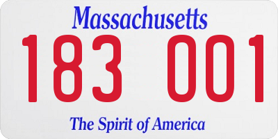 MA license plate 183OO1