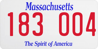 MA license plate 183OO4