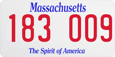 MA license plate 183OO9