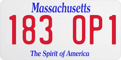 MA license plate 183OP1