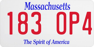 MA license plate 183OP4