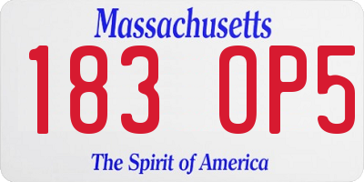 MA license plate 183OP5