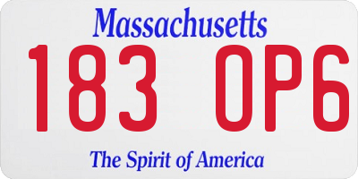 MA license plate 183OP6