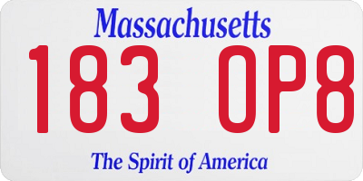 MA license plate 183OP8