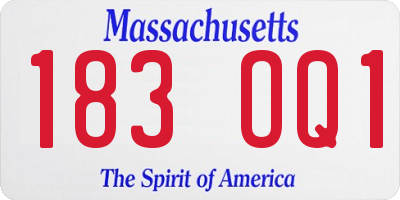MA license plate 183OQ1