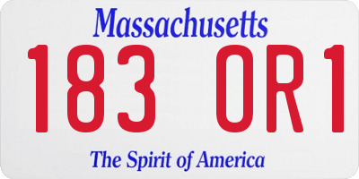 MA license plate 183OR1