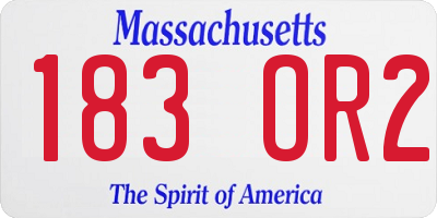 MA license plate 183OR2