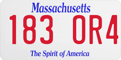 MA license plate 183OR4