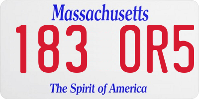 MA license plate 183OR5