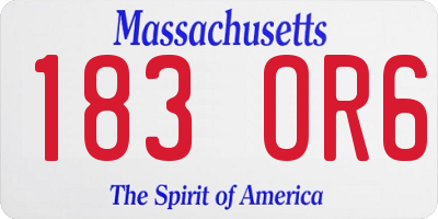 MA license plate 183OR6