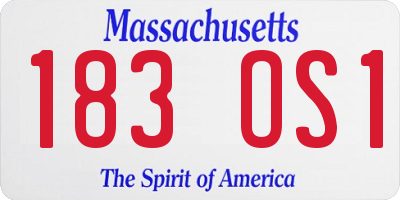 MA license plate 183OS1