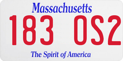 MA license plate 183OS2