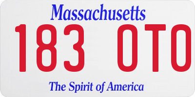 MA license plate 183OT0