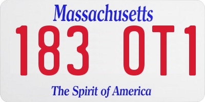 MA license plate 183OT1