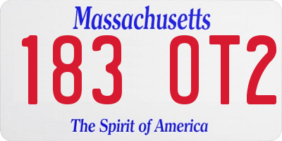 MA license plate 183OT2