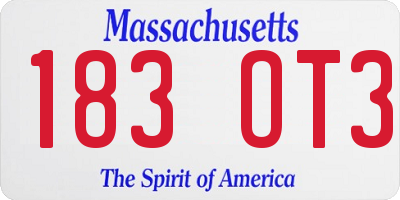 MA license plate 183OT3