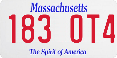 MA license plate 183OT4