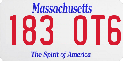 MA license plate 183OT6