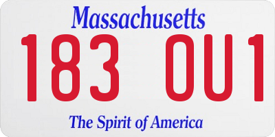 MA license plate 183OU1