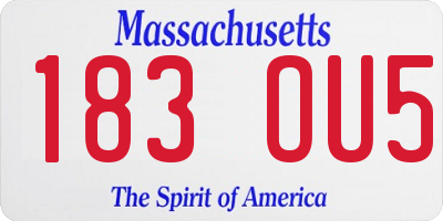 MA license plate 183OU5
