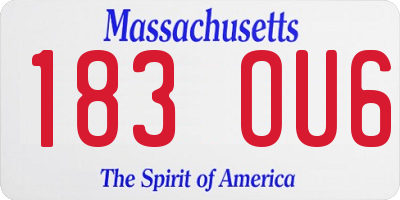MA license plate 183OU6