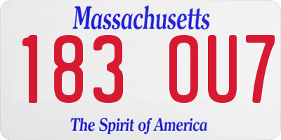 MA license plate 183OU7