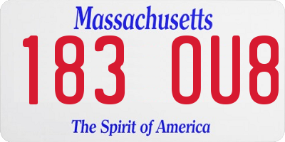 MA license plate 183OU8