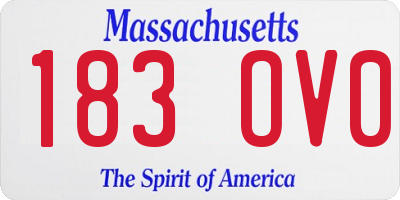 MA license plate 183OV0