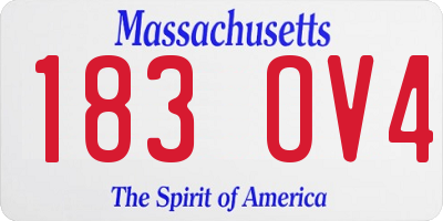 MA license plate 183OV4