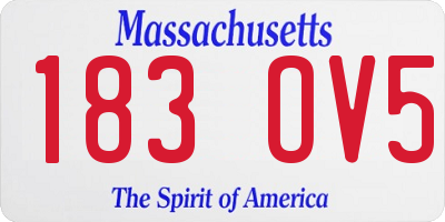 MA license plate 183OV5