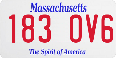 MA license plate 183OV6