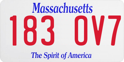 MA license plate 183OV7