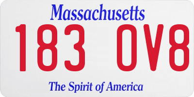 MA license plate 183OV8