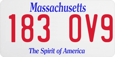 MA license plate 183OV9