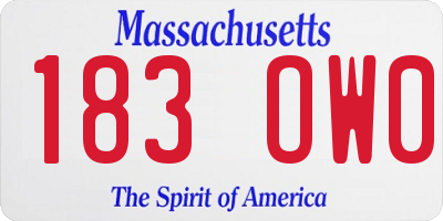 MA license plate 183OW0