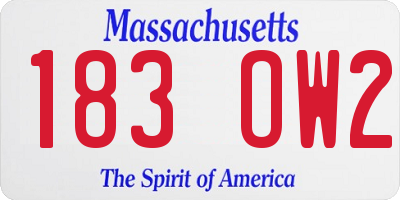 MA license plate 183OW2