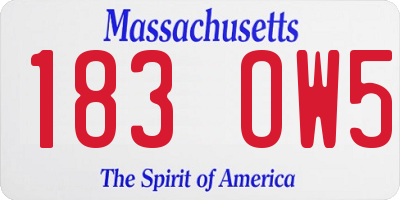 MA license plate 183OW5