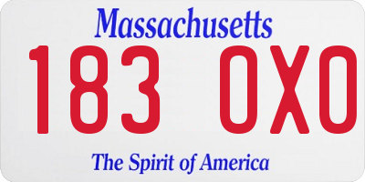 MA license plate 183OX0