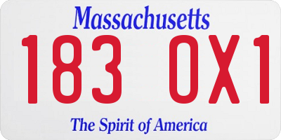 MA license plate 183OX1