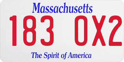 MA license plate 183OX2