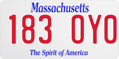 MA license plate 183OY0