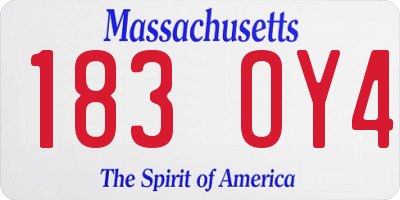MA license plate 183OY4