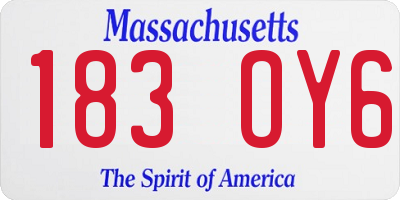 MA license plate 183OY6