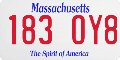 MA license plate 183OY8